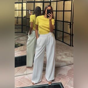 Zara White Tailored Trousers